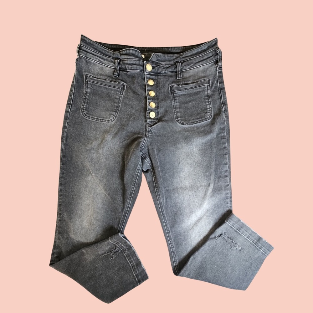 Pilcro And The Letterpress-Anthropologie Black High-rise Slim Distressed Pants